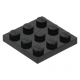 LEGO lapos elem 3x3, fekete (11212)